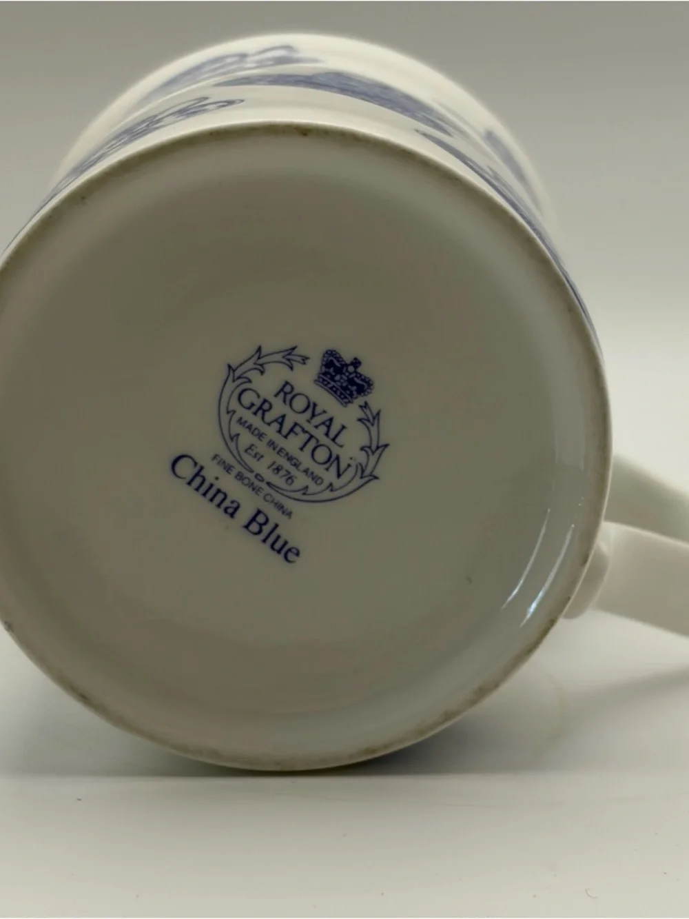 Royal Grafton Coffee Mug China Blue Pattern White & Blue Cottagecore Shabby Chic